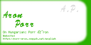 aron porr business card